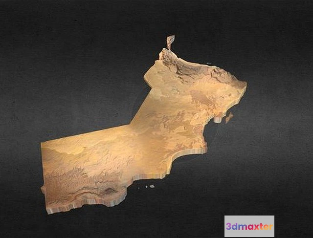 1525264 - PBR Game 3D Models - 3D Terrain Map Of The Sultanate Of Oman 3D Max