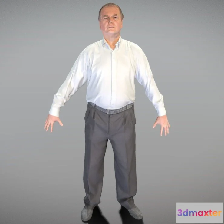 1525306 - PBR Game 3D Models - Adult Man Office Style Ready For Rigging 94 3D Max