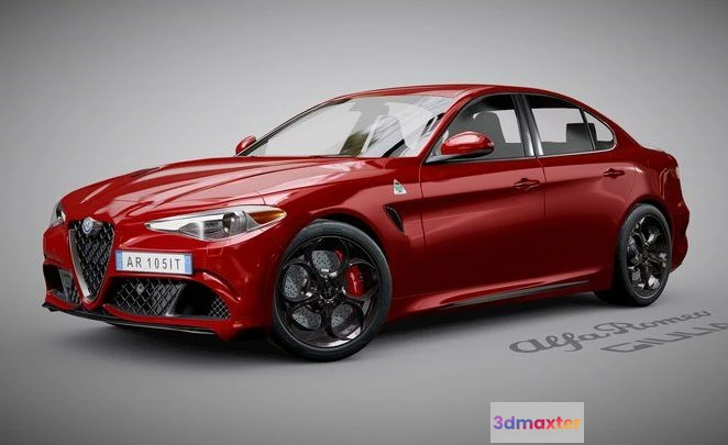 1525332 - PBR Game 3D Models - Alfa Romeo Giulia Quadrifoglio 3D Max