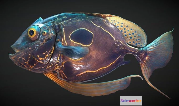 1525350 - PBR Game 3D Models - Alien Fantasy Fish   Magmabarus 3D Max