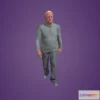 1525424 - PBR Game 3D Models - Animated Senior Man Walking 0199 W5 3D Max