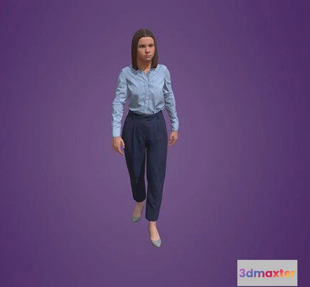 1525432 - PBR Game 3D Models - Animated Woman Walking 4545 W5 3D Max