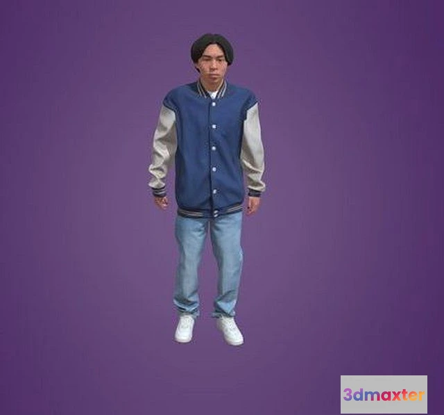 1525434 - PBR Game 3D Models - Animatedasian Man Moving Around 4156 SM1 3D Max