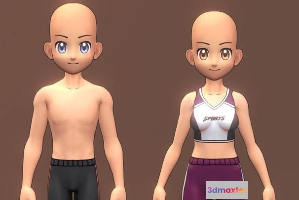 1525438 - PBR Game 3D Models - Anime Base Pack 3D Max