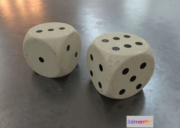 1525442 - PBR Game 3D Models - Antique Dice 3D Max