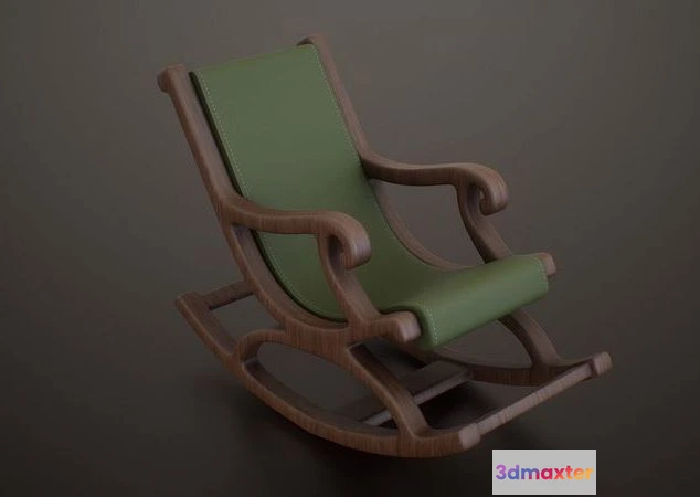 1525444 - PBR Game 3D Models - Antique Relaxing Wooden Chair 3D Max