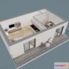 1525450 - PBR Game 3D Models - Apartment With Sliced Walls 3D Max