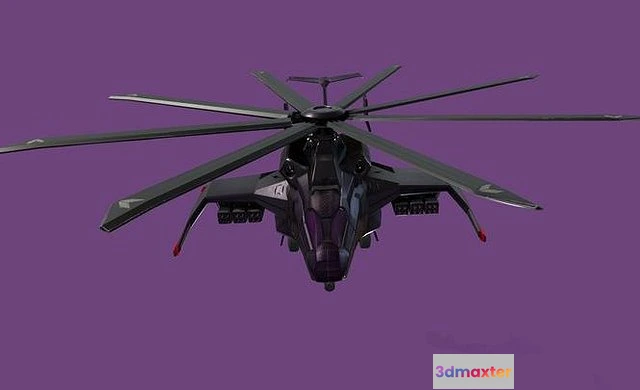 1525500 - PBR Game 3D Models - Attack Helicopter Sci Fi (Generic) 3D Max