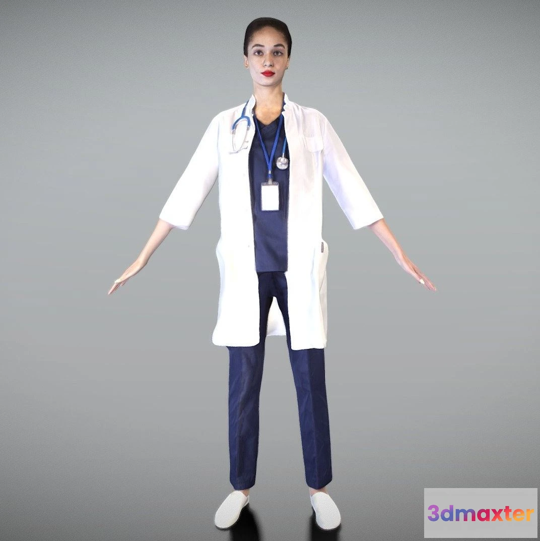 1525502 - PBR Game 3D Models - Attractive Female Doctor Ready For Rigging 215 3D Max