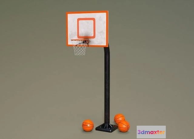 1525564 - PBR Game 3D Models - Basketball Hoop and Ball Collection 3D Max