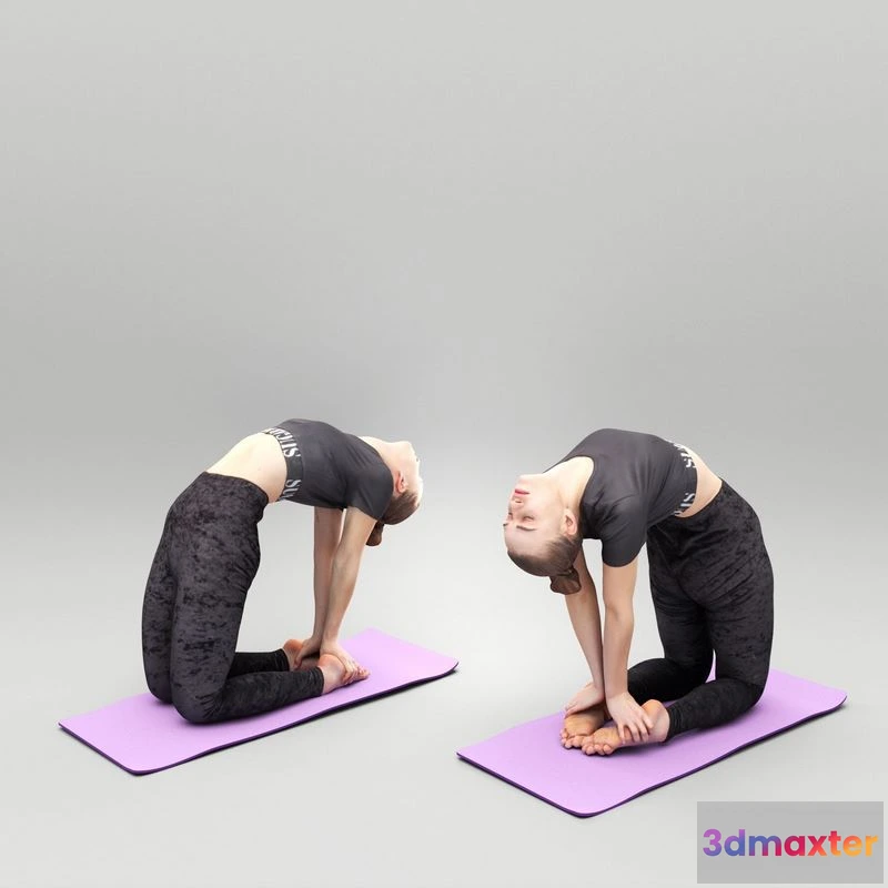 1525584 - PBR Game 3D Models - Beautiful woman practicing yoga 418 3D Max