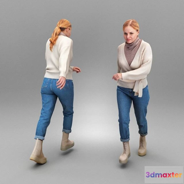 1525586 - PBR Game 3D Models - Beautiful woman walking 337 3D Max