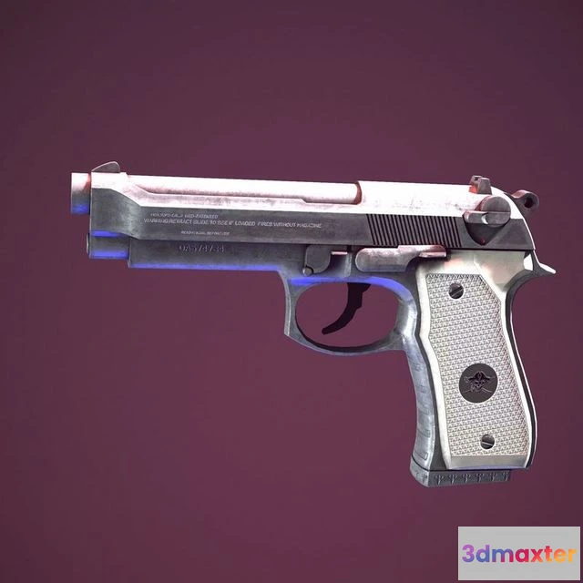1525602 - PBR Game 3D Models - Beretta 92fs 3D Max