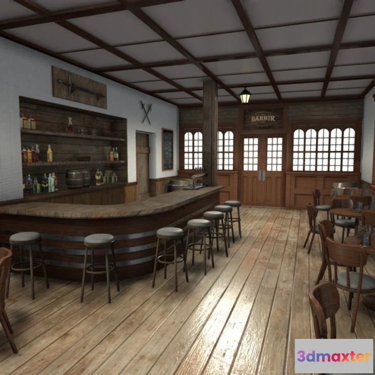 1525630 - PBR Game 3D Models - British Pub 3D Max