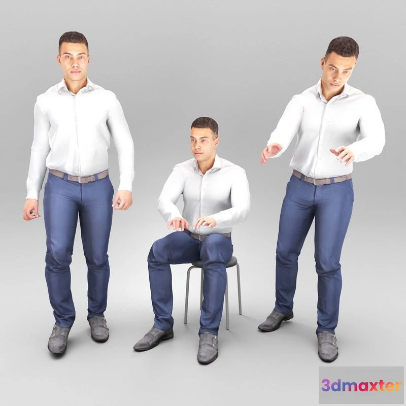 1525652 - PBR Game 3D Models - Business man 390 3D Max