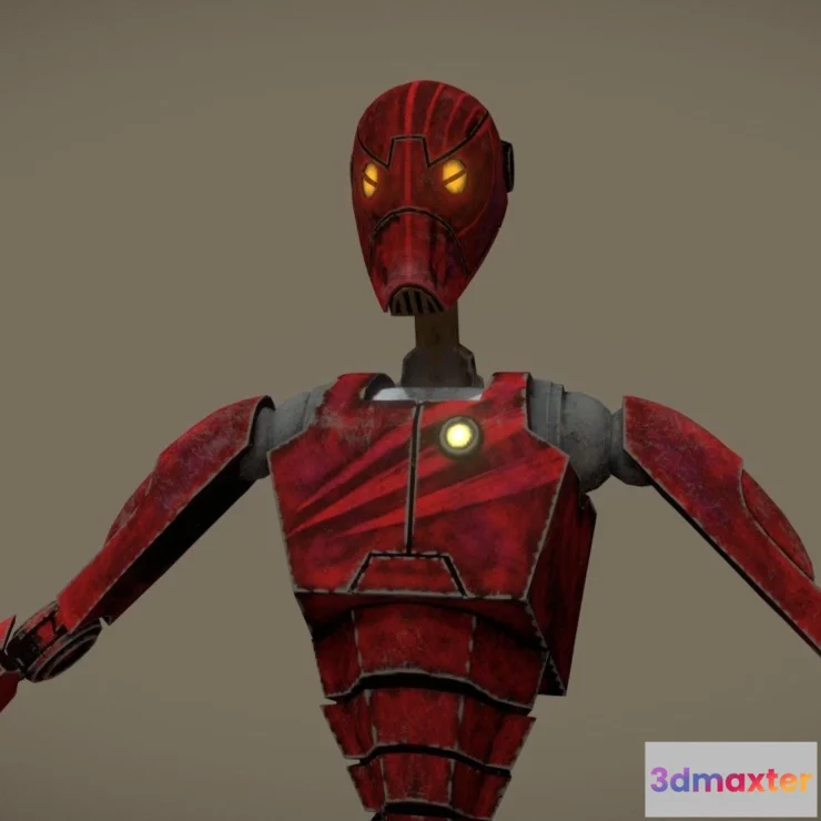 1525658 - PBR Game 3D Models - Bx Commando Droid Red Bad Batch Fanart Rig 3D Max