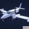 1525682 - PBR Game 3D Models - Cessna 340 Landed 3D Max