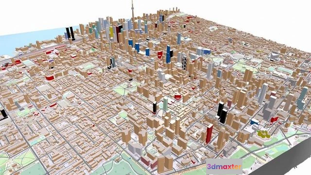 1525724 - PBR Game 3D Models - Cityscape Toronto Canada City Center 3D Max