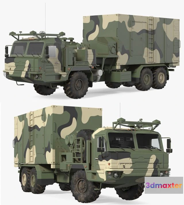 1525748 - PBR Game 3D Models - Command and Control Vehicle 50K6 Vityaz Camo Rigged 3D Max