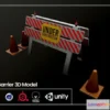 1525752 - PBR Game 3D Models - Construction Barrier 3D Max