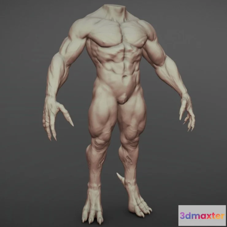 1525758 - PBR Game 3D Models - Creature Body Sculpt 19 3D Max