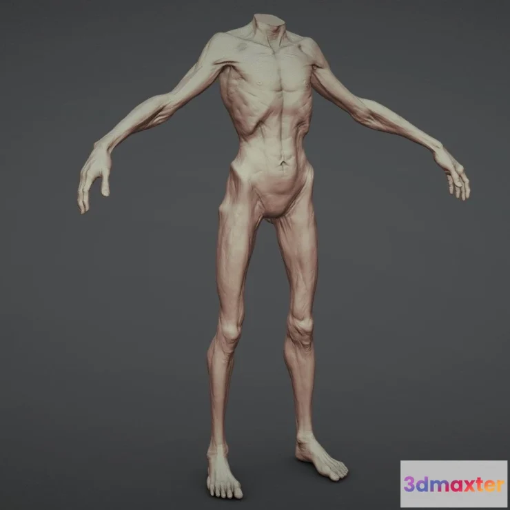 1525760 - PBR Game 3D Models - Creature Body Sculpt 2 3D Max