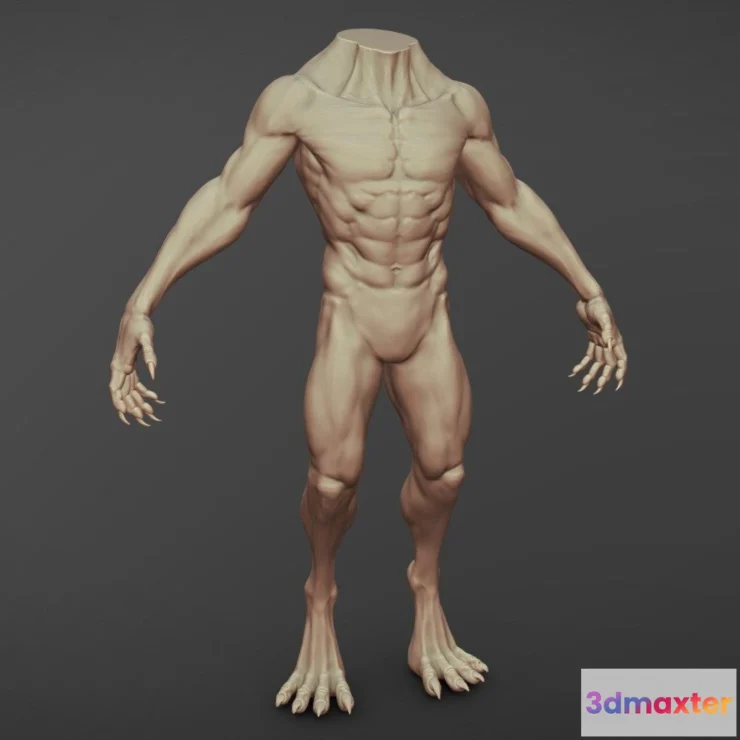 1525762 - PBR Game 3D Models - Creature Body Sculpt 20 3D Max