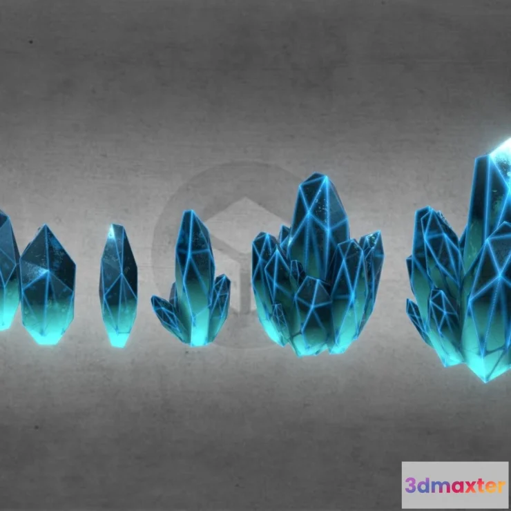 1525766 - PBR Game 3D Models - Crystals 3D Max