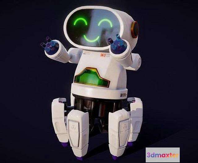 1525768 - PBR Game 3D Models - Cute Robot Toy   Game And Film Ready 3D Model 3D Max
