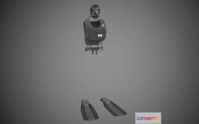 1525802 - PBR Game 3D Models - Diving Equipment with Fins 3D Max