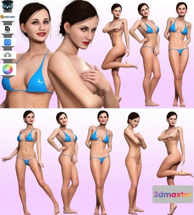 1525894 - PBR Game 3D Models - Farah - Realistic Middle Age Women 3D Max