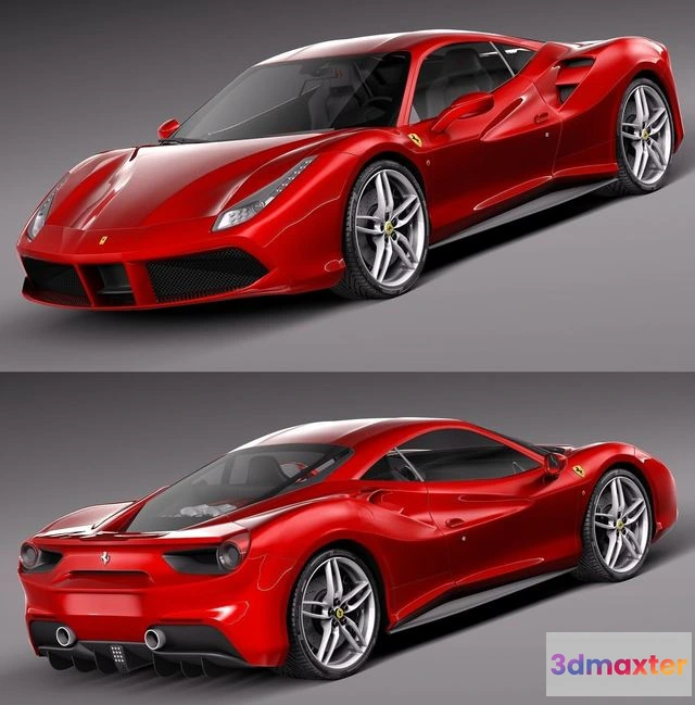 1525916 - PBR Game 3D Models - Ferrari 488 GTB 2016 3D Max