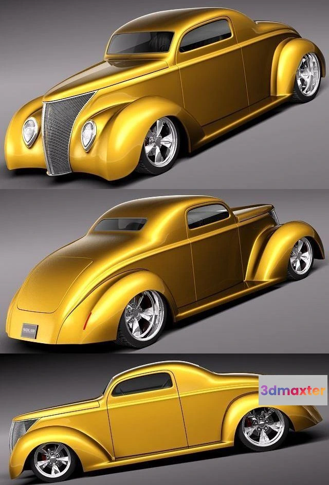 1525960 - PBR Game 3D Models - Ford 1937 Custom Street Rod 3D Max