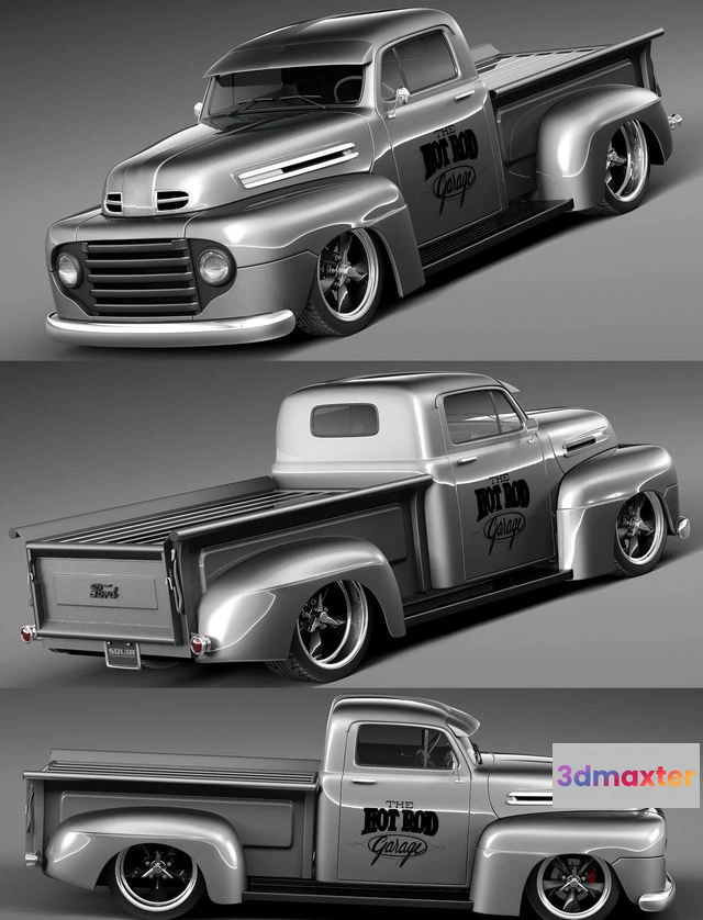1525966 - PBR Game 3D Models - Ford F1 Pickup Truck Hot Rod 1950 3D Max