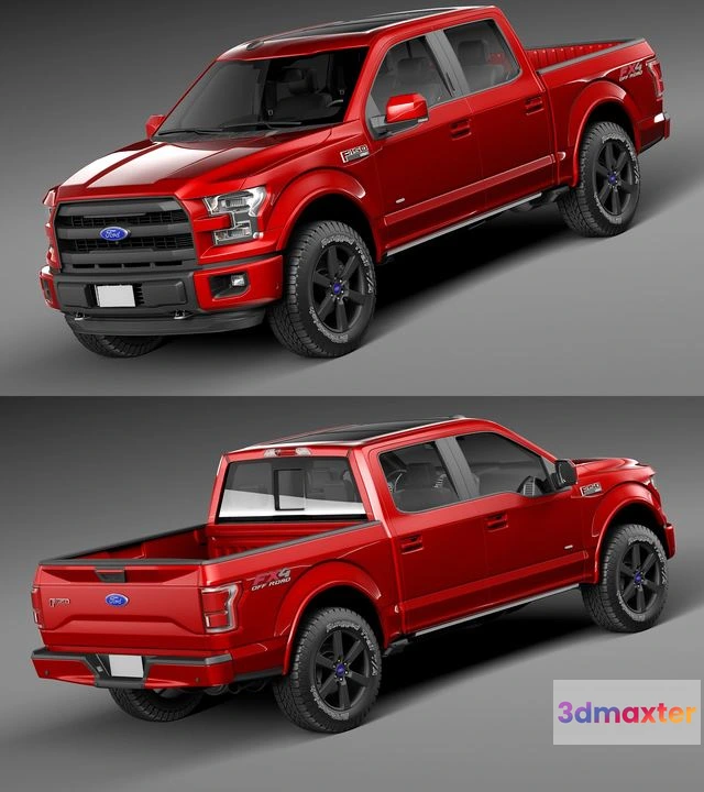 1525968 - PBR Game 3D Models - Ford F150 Lariat CrewCab 2015 3D Max