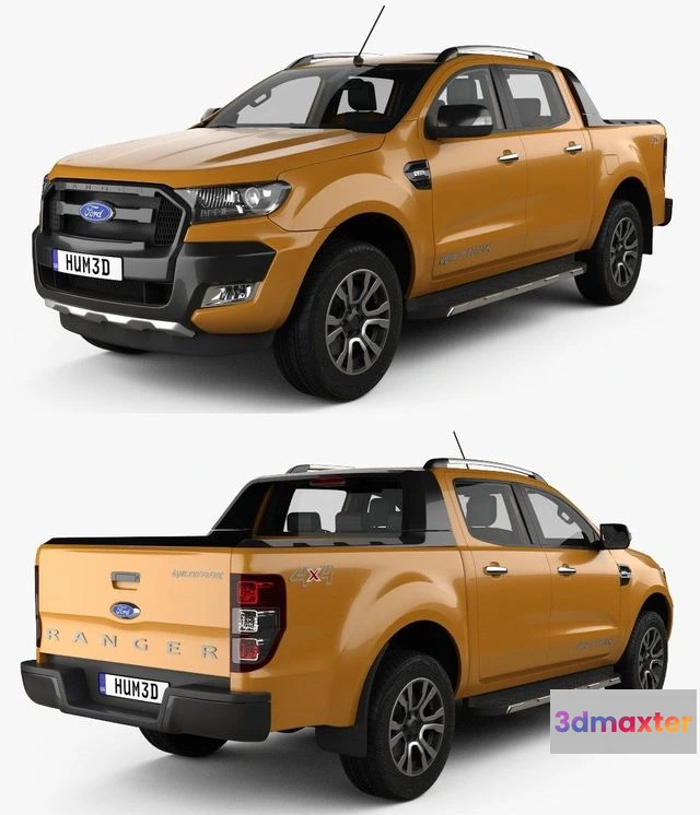 1525974 - PBR Game 3D Models - Ford Ranger Double Cab Wildtrak with HQ interior 2016 3D Max