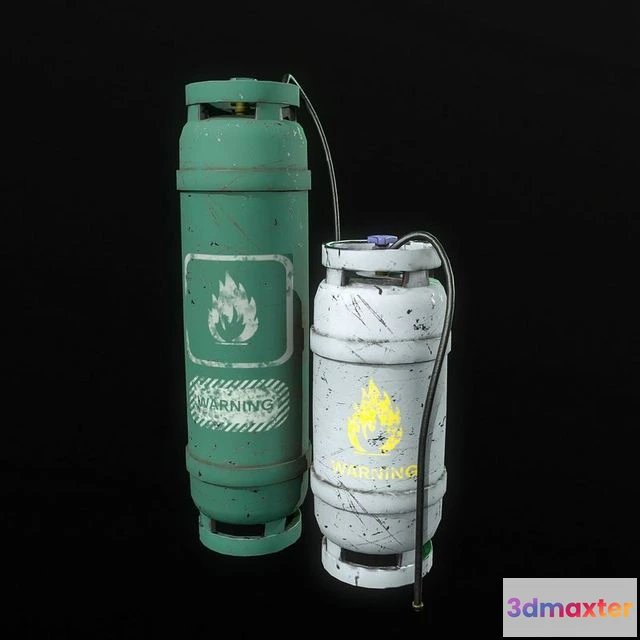 1526020 - PBR Game 3D Models - Gas canister 3D Max