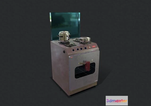 1526022 - PBR Game 3D Models - Gas Stove 3D Max