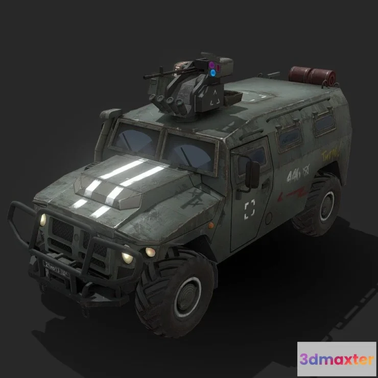 1526024 - PBR Game 3D Models - Gaz Tigr Armored Car 3D Max
