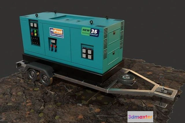 1526030 - PBR Game 3D Models - Generator Trailer Mounted 1A 3D Max