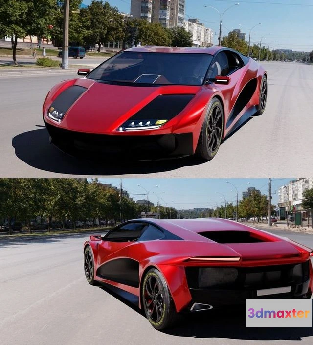 1526042 - PBR Game 3D Models - GHC Sports Car 3D Max