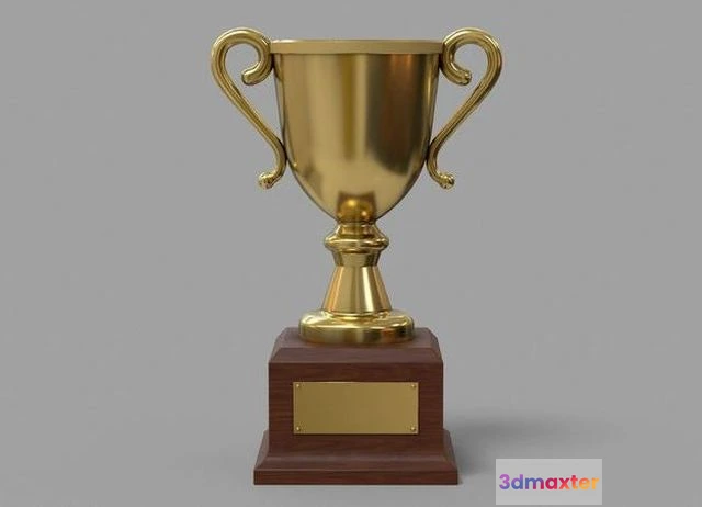1526052 - PBR Game 3D Models - Gold Trophy 3D Max