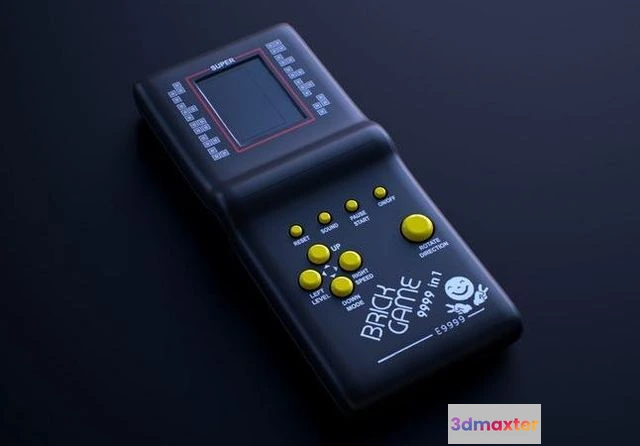 1526070 - PBR Game 3D Models - Handheld Tetris Brick 3D Max