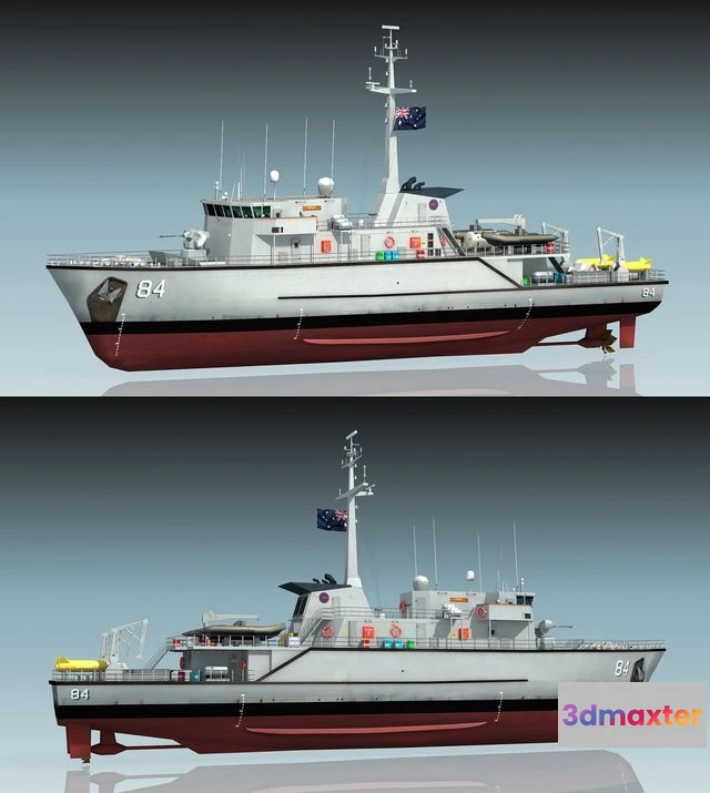 1526104 - PBR Game 3D Models - HMAS Norman M-84 Minehunter 3D Max