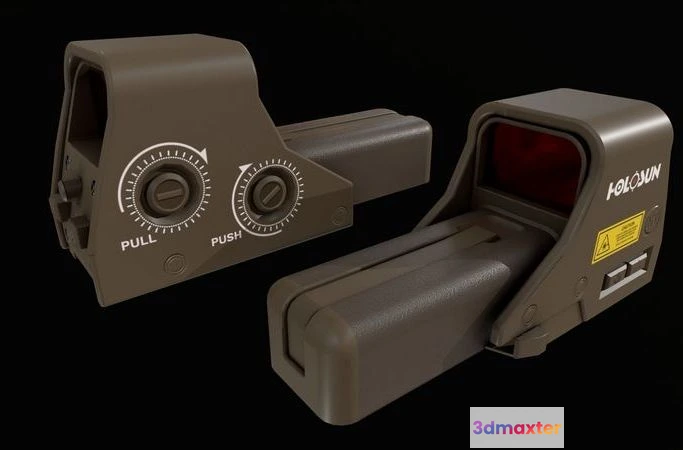 1526114 - PBR Game 3D Models - Holosun Holographic Sight 3D Max