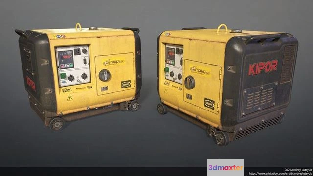 1526182 - PBR Game 3D Models - Kipor KDE7000 diesel generator 3D Max