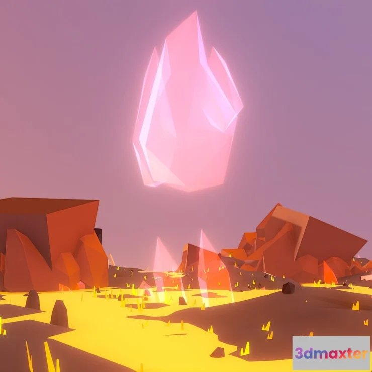 1526202 - PBR Game 3D Models - Lavaland Low Poly Stylized Environment 3D Max