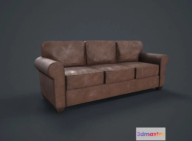 1526208 - PBR Game 3D Models - Leather Sofa 3D Max