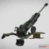 1526234 - PBR Game 3D Models - Lowpoly M777 Lightweight Towed Howitzer 3D Max