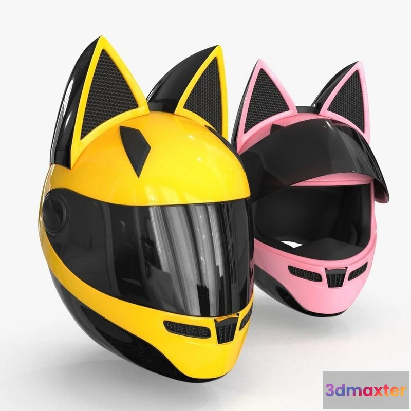 1526256 - PBR Game 3D Models - Motorcycle Helmet 2 colors 3D Max